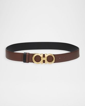 Ferragamo Reversible and Adjustable Leather Gancini belt