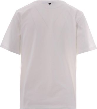 Max Mara Womens T-Shirt With Graphic Print White Cotton T-Shirts & Jerseys