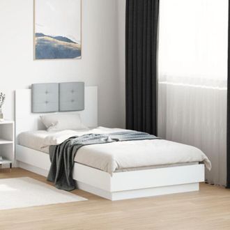vidaXL Giroletto con Testiera Bianco 90x190 cm in Legno Multistrato - Vidaxl