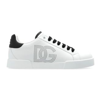 Dolce & Gabbana Schoenen, Dames, Wit, 39 1/2 EU, Leer, Portofino sneakers