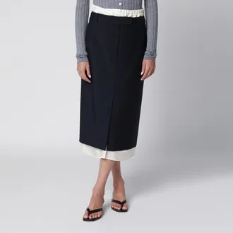 R&oacute;he Gonna blu navy con dettaglio boxer