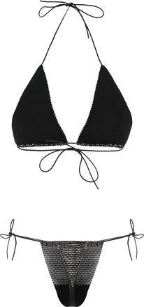 Santa Brands Womens Two-Piece Swimsuit Orchid Black Other Fibers Bikinis