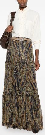 Etro Paisley Print Skirt - Blue