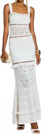 Retrof&ecirc;te Winona Crochet Dress In Metallic White
