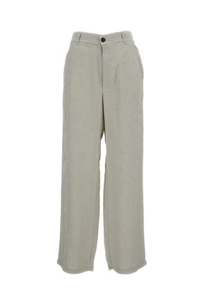 Barena Herringbone Weave Wide-Leg Trousers with Elasticated Waistband