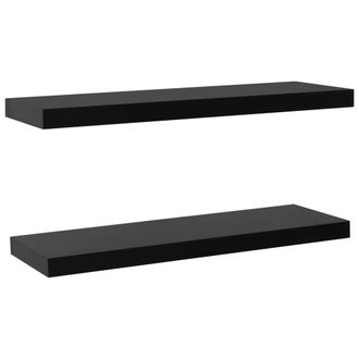 vidaXL Estantes Flotantes De Pared 2 Unidades Negro 100x20x3,8 Cm Vidaxl