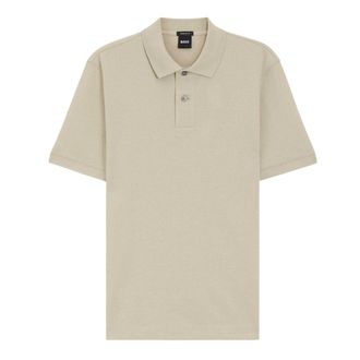 HUGO BOSS Herenpolo van katoen met geborduurd Pallas-logo (Beige)