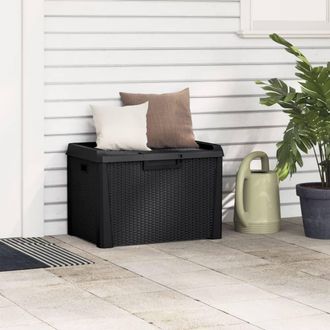 Berkfield Home Garden Storage Box Anthracite 125 L PP in Black