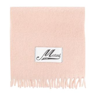 Marni Wollen Sjaal met Logo - Dames - Wintersjaals - Roze - ONE Size - Wol - Accessoires