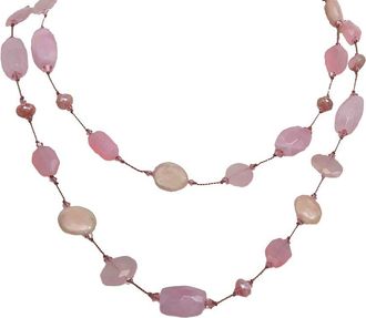 Margo Morrison New York Silver Gemstone & 8-10Mm Pearl Initial Toggle Necklace