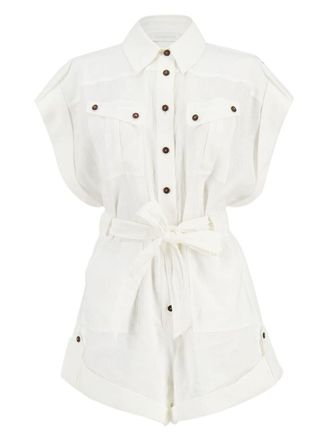 Zimmermann Rhiannon Linen Short Playsuit
