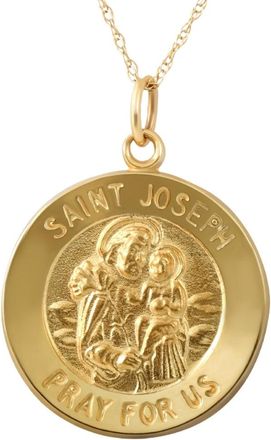 Pompeii3 14k Yellow Gold St. Joseph Medal Pendant.5 Tall 2.5 Grams