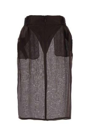 Saint Laurent Womens Brown Silk Skirt - Black - Size EU 38 (Womens)