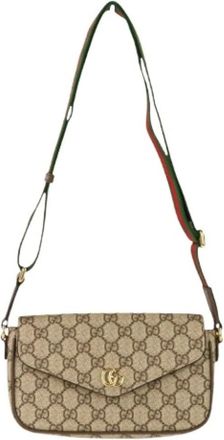 Gucci Pre-owned Cross Body Bags, female, Brown, Size: ONE SIZE Pre-owned Ophidia GG Supreme Shoulder Bag