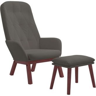 vidaXL Furniture Limited - Sill&oacute;n De Relax Con Taburete Terciopelo Gris
