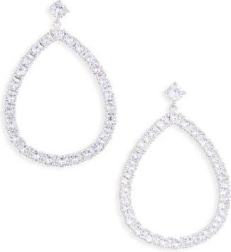 Tasha Cubic Zirconia Open Teardrop Earrings in Silver Cz at Nordstrom Rack