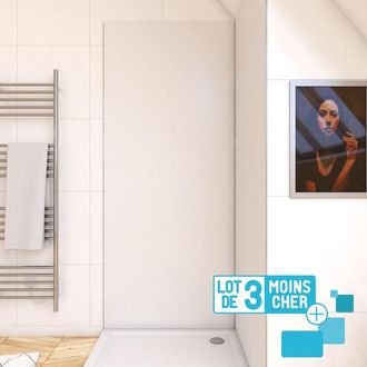 Aurlane Lote De 3 Paneles Murales De Aluminio Blanco Para Ba&ntilde;o - 90x210cm - Wallit