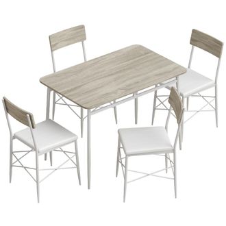 HOMCOM Conjunto de comedor 106x66x75 cm roble