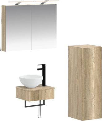 vidaXL Juego De Muebles De Ba&ntilde;o 4 Uds. Roble Sonoma Vidaxl