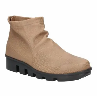 L'Amour Des Pieds Womens Hadirat Elephant Leather Bootie In Taupe