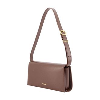 Jil Sander Womens Crossbody Bag Brown Calfskin