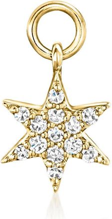 RS Pure by Ross-Simons Diamond Star Hoop Charms in 14kt Yellow Gold