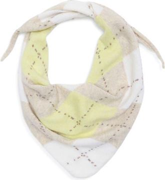 Johnstons of Elgin Clan Argyle Plaid Cashmere Triangle Scarf in Lunan Sand Ju1629 at Nordstrom