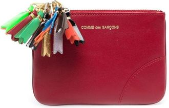 Comme Des Gar&ccedil;ons zip-detailing leather wallet - unisex - Calf Leather - One Size - Red