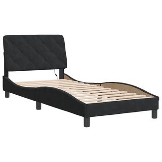 vidaXL Vidaxl - Estructura De Cama Con Luces Led De Terciopelo Negro 90x190 Cm