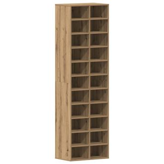 Berkfield Home Shoe Cabinet Artisan Oak 54x34x183 cm Engineered Wood in Brown | Size: 54 x 34 x 183 cm