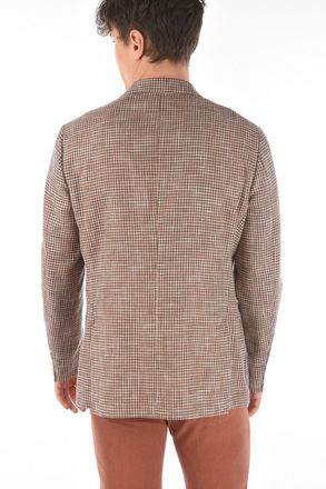 Corneliani Blazer GATE in Pied de Poule in Lino e Lana Vergine Corneliani