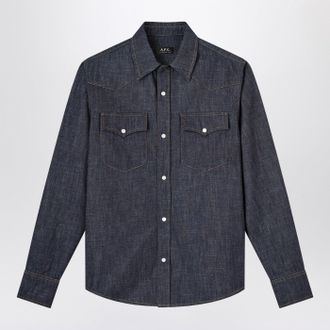 A.P.C. Indigo Blue Denim Western Shirt