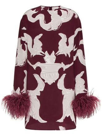Valentino Garavani Abito midi con decorazione - Rosso