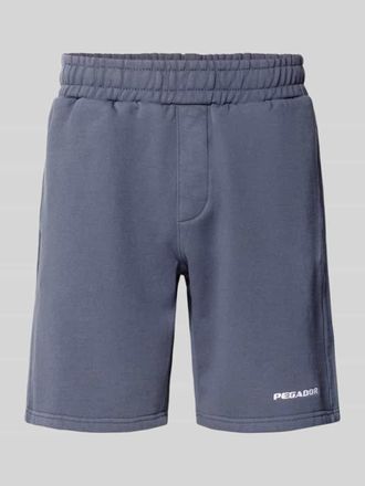 Pegador Shorts mit elastischem Bund und Logo-Stitching in Dunkelblau, Gr&ouml;&szlig;e XXL