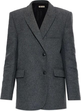 The Mannei Wol Blazer met enkele split - Dames - Jassen - Grijs - Maat: M Wol