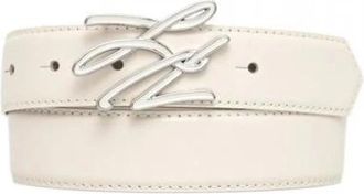 Karl Lagerfeld K/Autograph Enamel Belt - unisex - Riemen - Beige - 95 CM - Leer - Accessoires