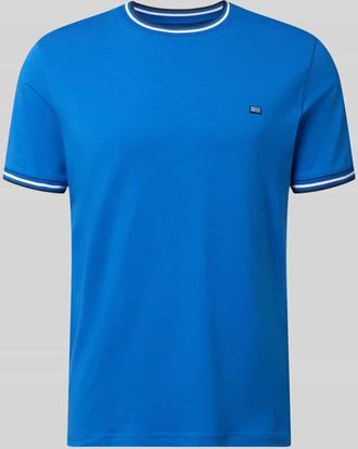 Christian Berg T-Shirt mit Kontraststreifen und Rundhalsausschnitt in Royal, Gr&ouml;&szlig;e 3XL