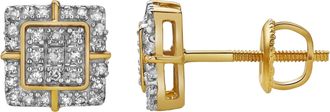 LuvMyJewelry Jubilo 10K Yellow Gold Diamond Unisex Earrings - 0.26 Cts