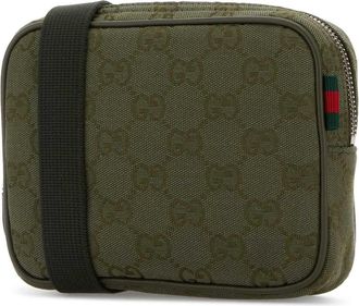 Gucci Mens Olive Green Gg Fabric Crossbody Bag Dvinoldvobvrv Clutch