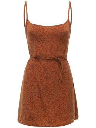 Anemos The Km Tie Printed Cupro Mini Dress