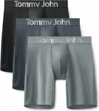 Tommy John 3-Pack 360 Sport 8-Inch Essentials Boxer Briefs in Black/Turbulence/Monument at Nordstrom, Size X-Large