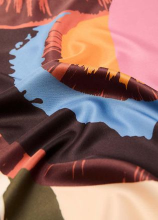 Mango Foulard in raso con stampa astratta rosa - Donna - Taglia unica - MANGO