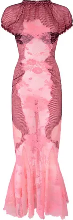 The Attico De Attico roze kanten midi-jurk