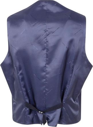 Tagliatore Wool V-Neck Waistcoat - Blue