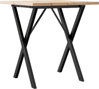 vidaXL Vidaxl - Mesa de comedor marco x madera maciza pino y acero 70x70x75,5cm