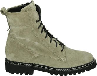 Durea Sportieve Mid Damesschoenen in Taupe - Dames - Veterlaarzen - Beige - 39 EU - Leer - Schoenen