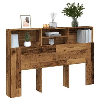 Berkfield Home Headboard Cabinet Old Wood 160x19x103.5 cm Engineered Wood in Brown