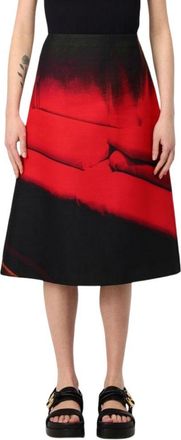 Jil Sander Womens Multicolor Midi Falda - Black Cotton - Size EU 36 (Womens)