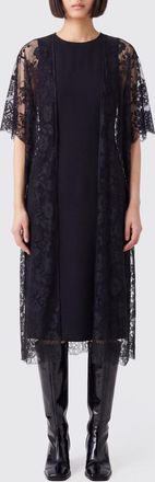 Zimmermann Valiant Silk Midi Tunic with Lace Inserts and Short Sleeves