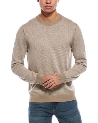 Vince Brown Multi Birdseye Wool-Blend Crewneck Sweatshirt